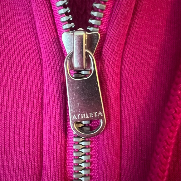 Athleta pull over hoodie previously loved size small color fushia - Picture 5 of 8